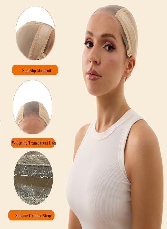 Xiushumyi Lace Wig Cap for Women,Non-Slip Grip Cap Make Your Wigs Glue Free,Wig Caps with Built-in Adjustable Velvet Band for Keeping Wigs in Place (Nude, M) - Image 3